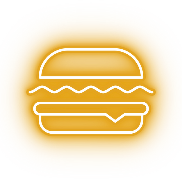 Neon yellow burger icon