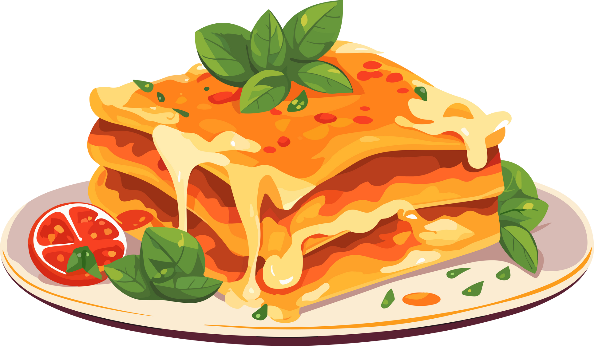 Lasagna | Italian Food Illustration